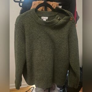 Ava & Viv Olive Button-Accent Sweater